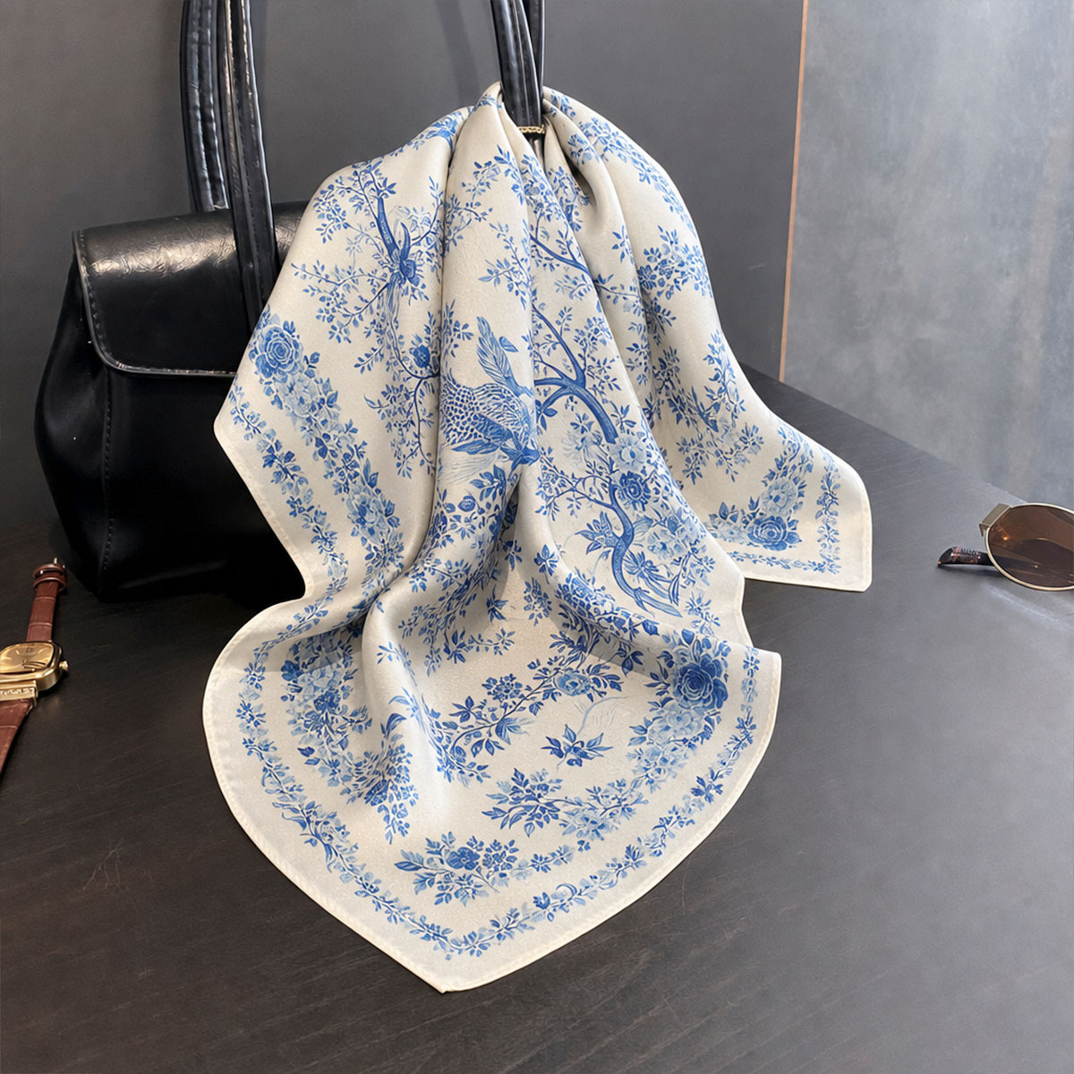 100% Real Silk Scarf Women Squ - Wrist Wraps ulasan dan harga