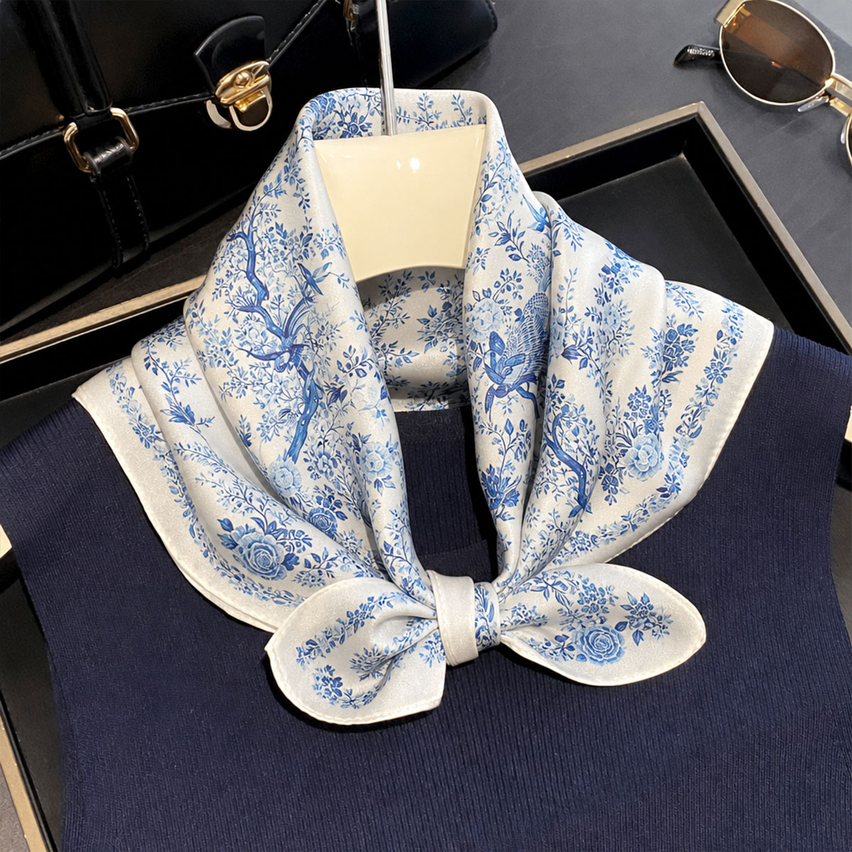 100% Real Silk Scarf Women Squ - Wrist Wraps ulasan dan harga