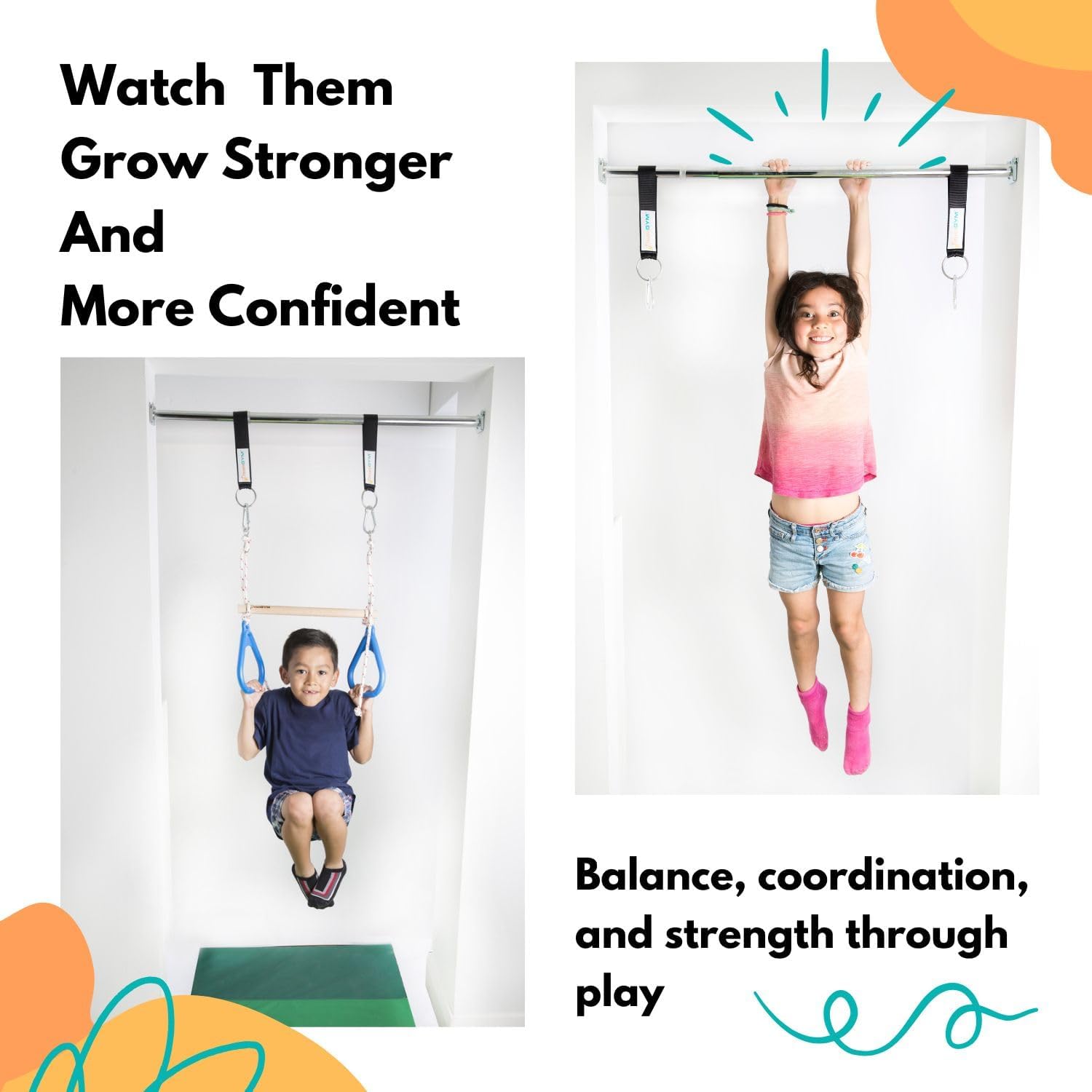 Kids Indoor Doorway Swing Set  - Gymnastic Ring ulasan dan harga