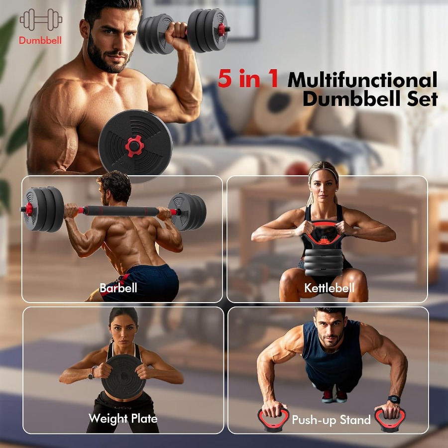 Adjustable Dumbbells Set, 60LB - Kettlebell ulasan dan harga